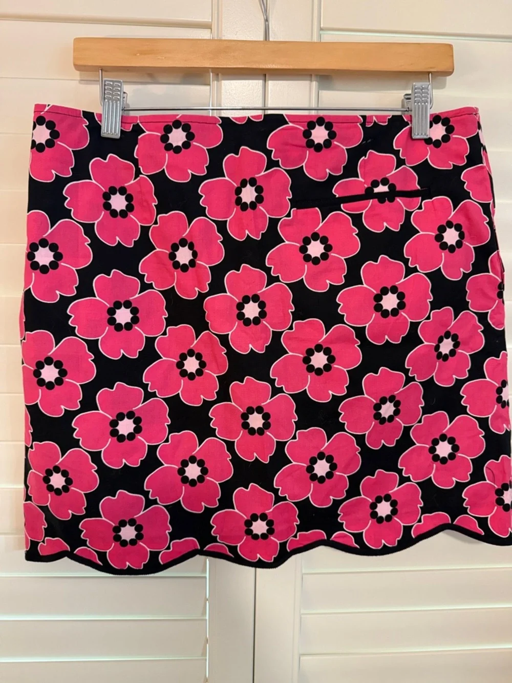 Golftini Black Mini Skirt with Bright Pink Floral Print - Picture 3 of 9
